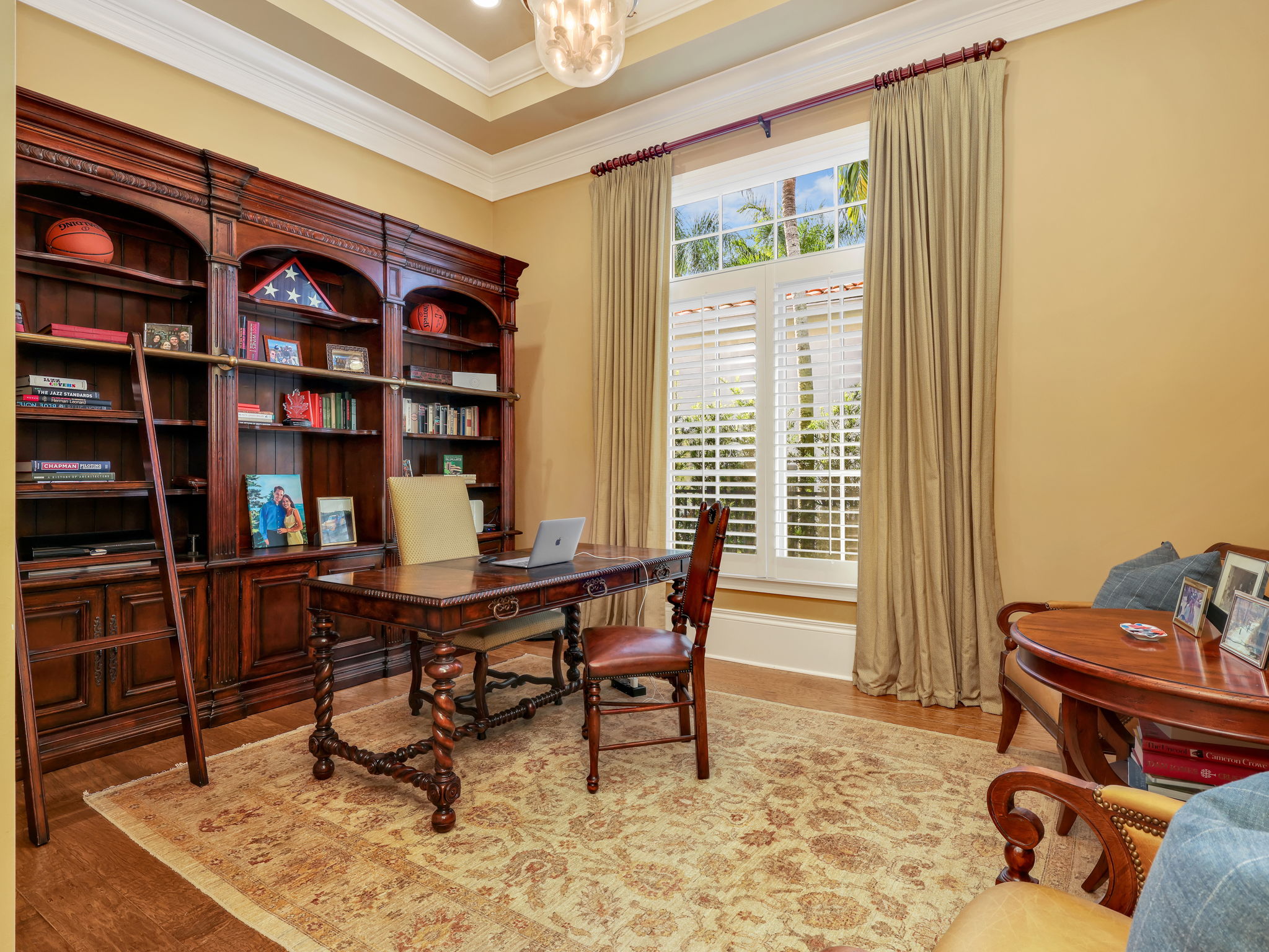 Study with custom cabinetry