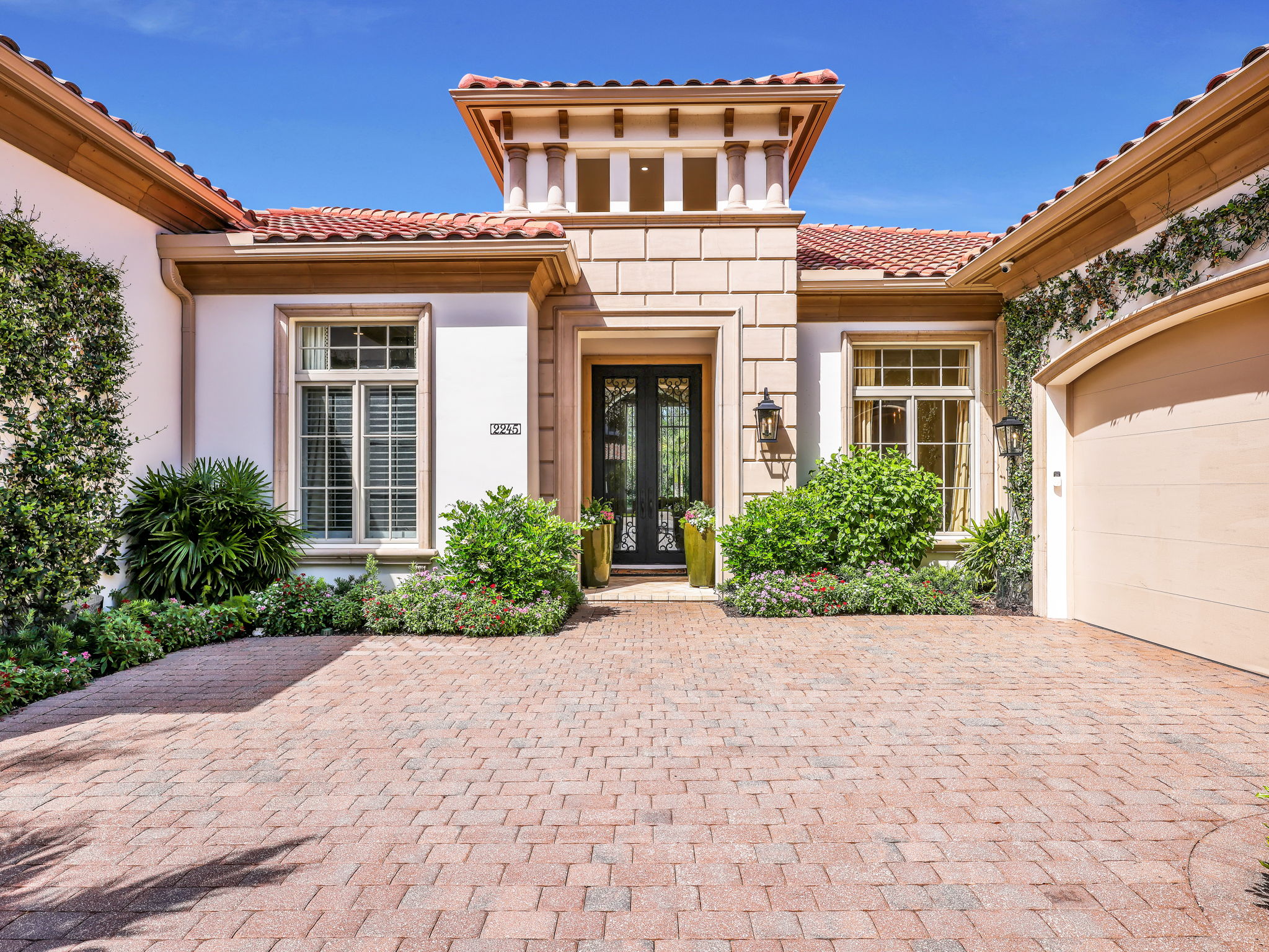 Striking double metal entry doors